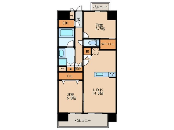 ラトゥール代官町WESTの物件間取画像